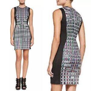 Clover Canyon Houndstooth Trinity Print Stretch Neoprene Sheath Dress